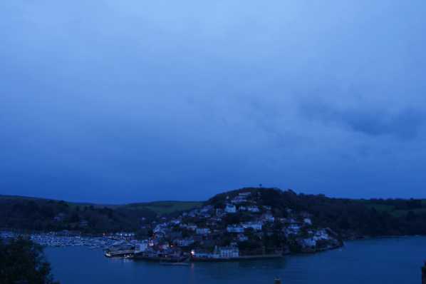 20 March 2020 - 18-42-14 
Early evening, but the extra lights in Kingswear are beginning to show. Some people think otherwise, but seems sensible to me. It is far easier to isolate down here.
------------
Kingswear general view at night